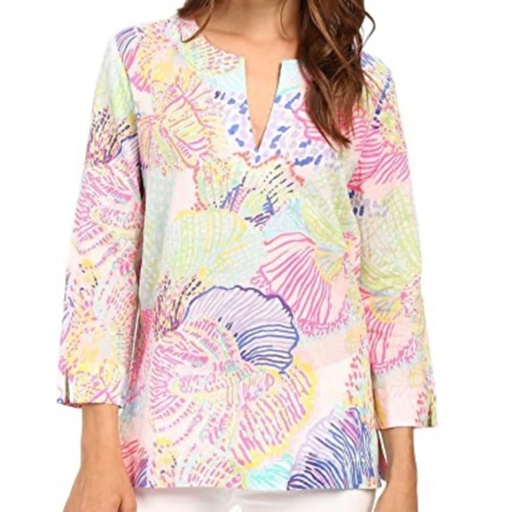 Lilly Pulitzer Amelia Island Tunic Top Roar of the Seas size xs